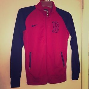 Nike Boston Red Sox Track Jacket Large Red Blue
